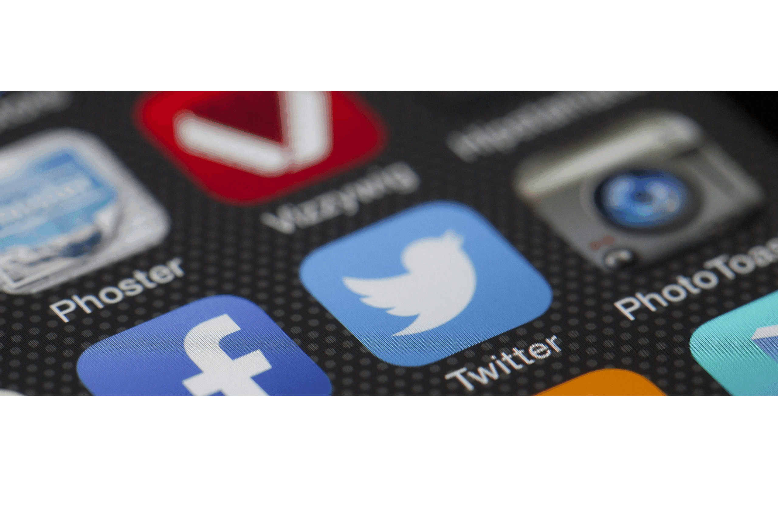 Social media icons on a smartphone